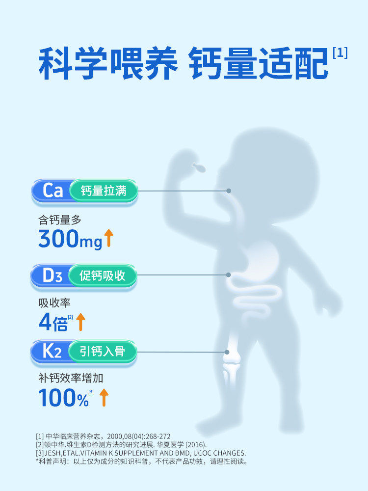 witsbb健敏思小蓝盒”无敏”液体钙婴幼儿钙d3敏宝宝新生儿童补钙K2