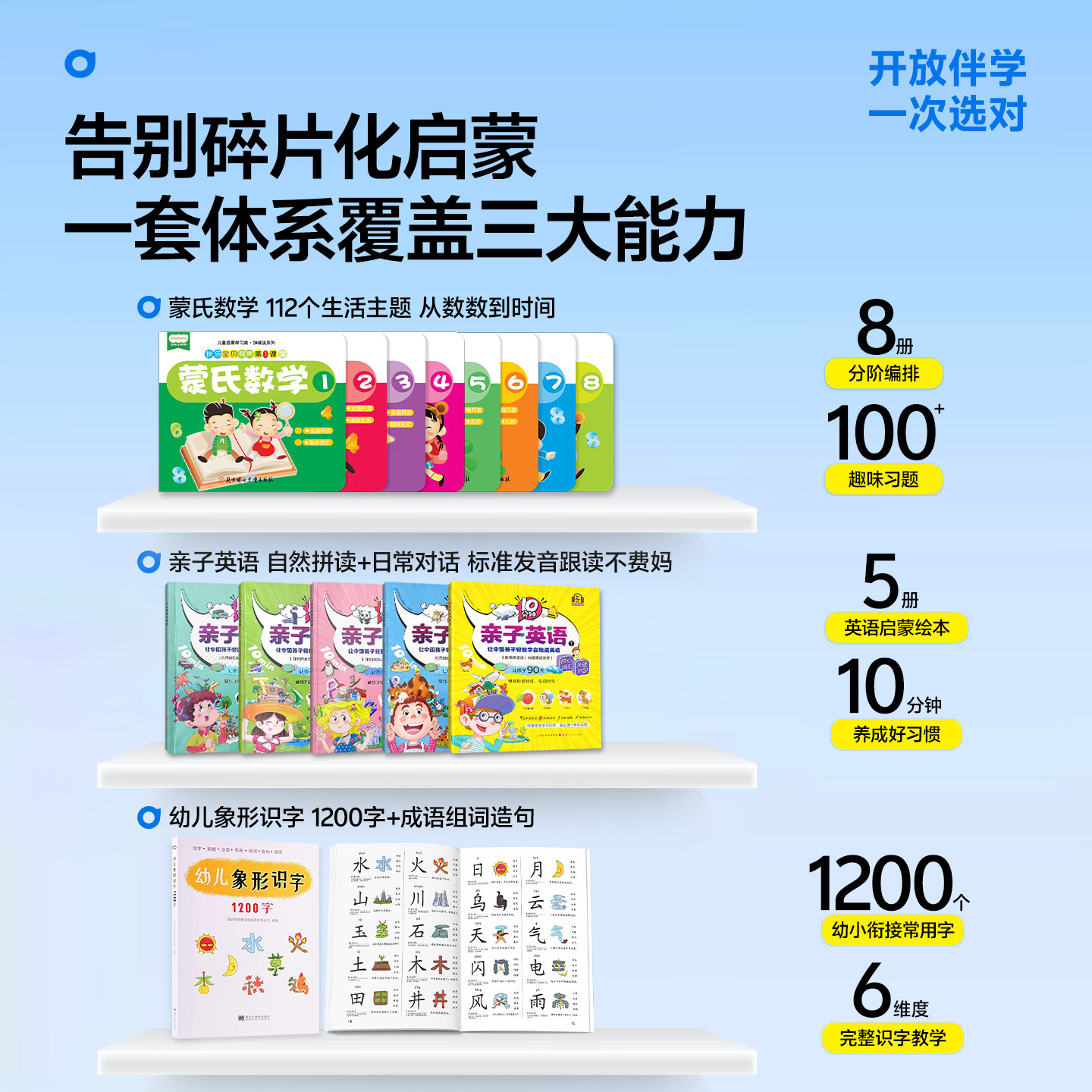 3-8岁语数英幼小衔接点读笔小蝌蚪幼儿早教英语0到6岁幼儿园绘本