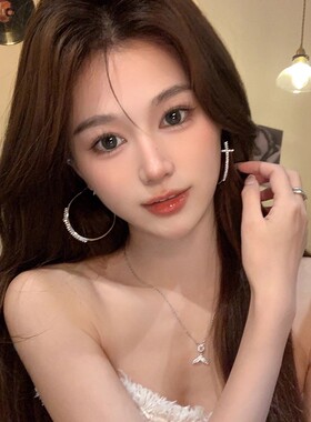 大圈圈十字架耳圈女夸张耳环耳饰