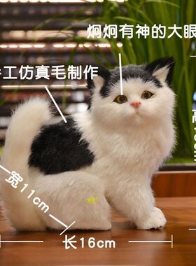 仿真猫咪店铺装饰动物模型