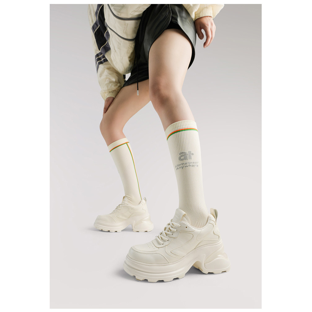 【小个子必备】夏诗文同款真皮厚底增高老爹鞋女秋冬休闲运动女鞋,淘宝优惠券,粉丝福利购,淘宝优惠卷