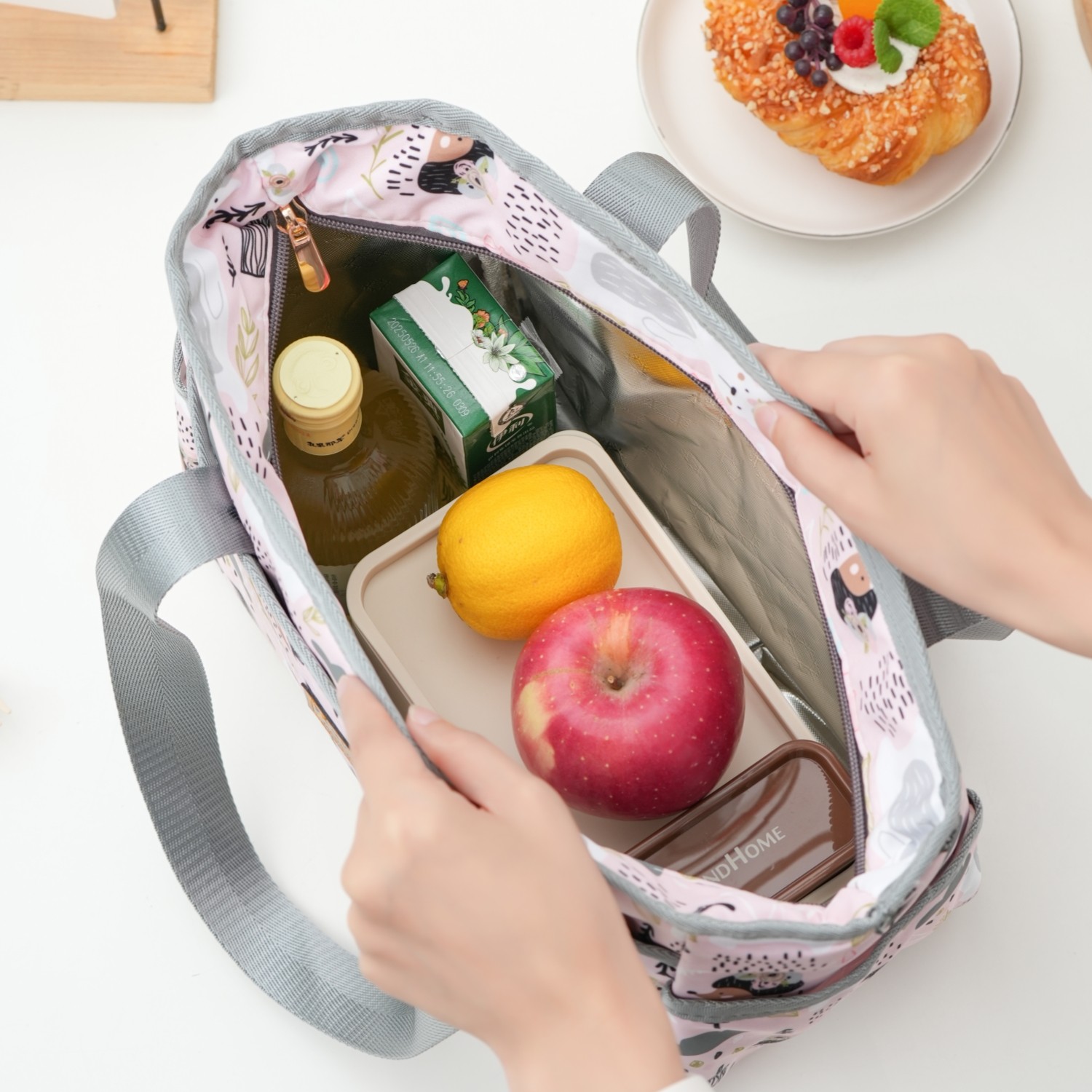 韩版大容量饭盒手提袋保温便当包学生带饭餐包上班通勤防水饭盒袋,淘宝优惠券,粉丝福利购,淘宝优惠卷