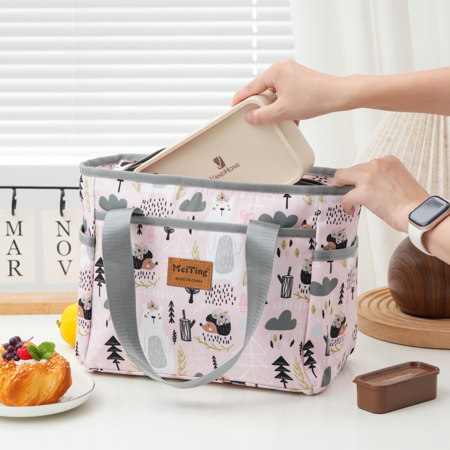 韩版大容量饭盒手提袋保温便当包学生带饭餐包上班通勤防水饭盒袋,淘宝优惠券,粉丝福利购,淘宝优惠卷