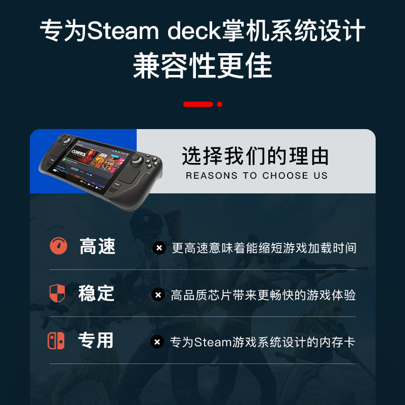 雷克沙SteamDeck存储卡256GB内存卡掌机专用TF卡switch游戏机SD卡 - 图0