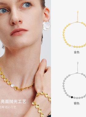 达弥新款山茶系列小花朵单排项链