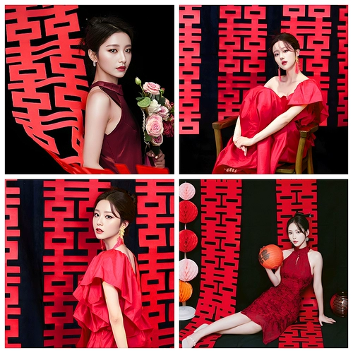 Свадебная утренняя одежда камеры реквизит съемки фоновая макет долгое HI персонажи китайская свадьба китайская свадьба Свадьба Свадьба Артефакт, чтобы забрать родственников