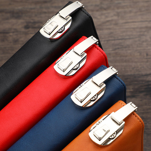 A5密码本带锁笔记本本子拉链包活页记事本可拆卸多功能密码锁日记本拉链文件包创意商务会议记录本可定制logo - 图0