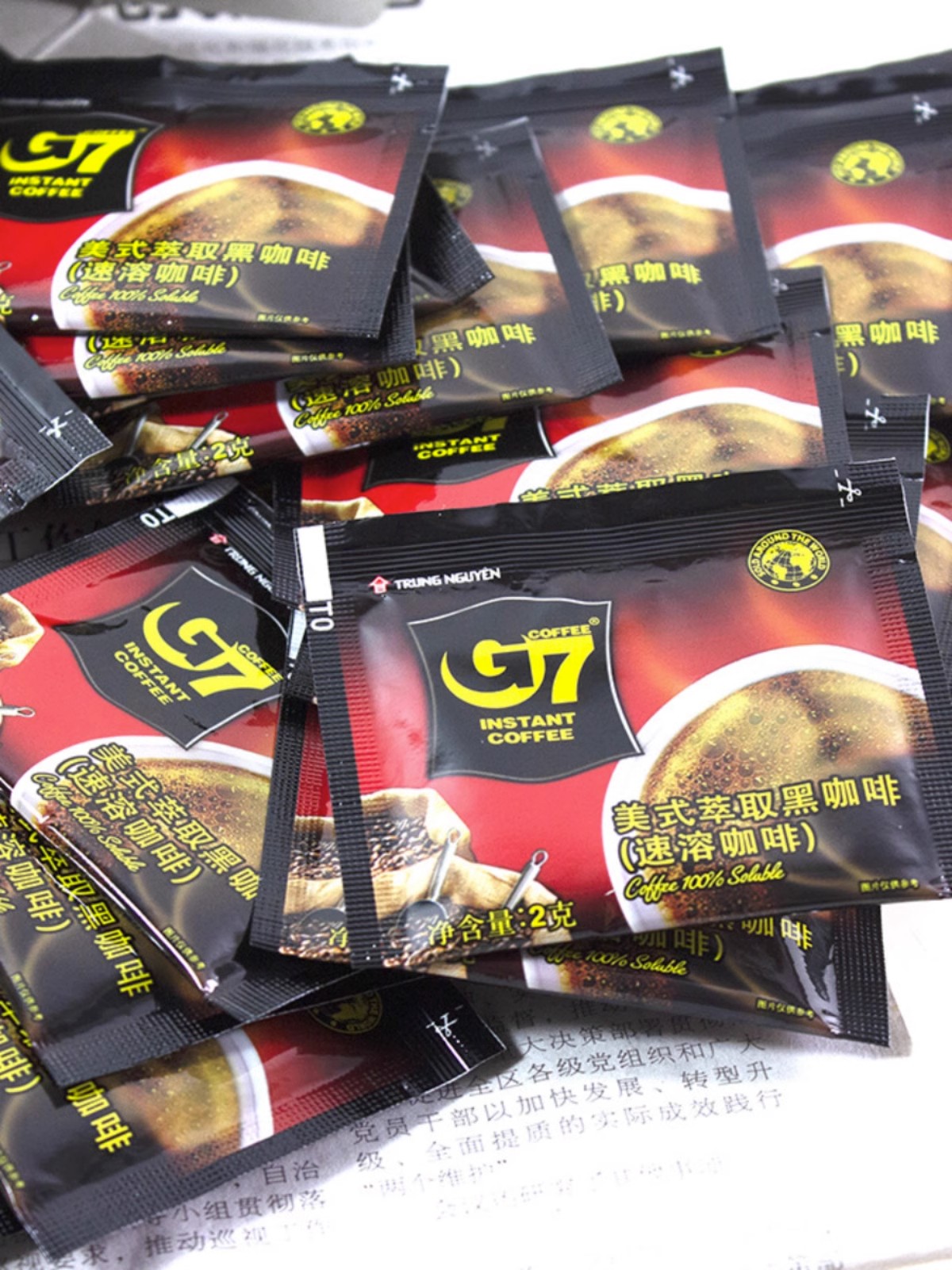 美式黑咖啡无糖燃脂减肥越南G7黑咖啡粉无蔗糖0食品脂糖尿人专用