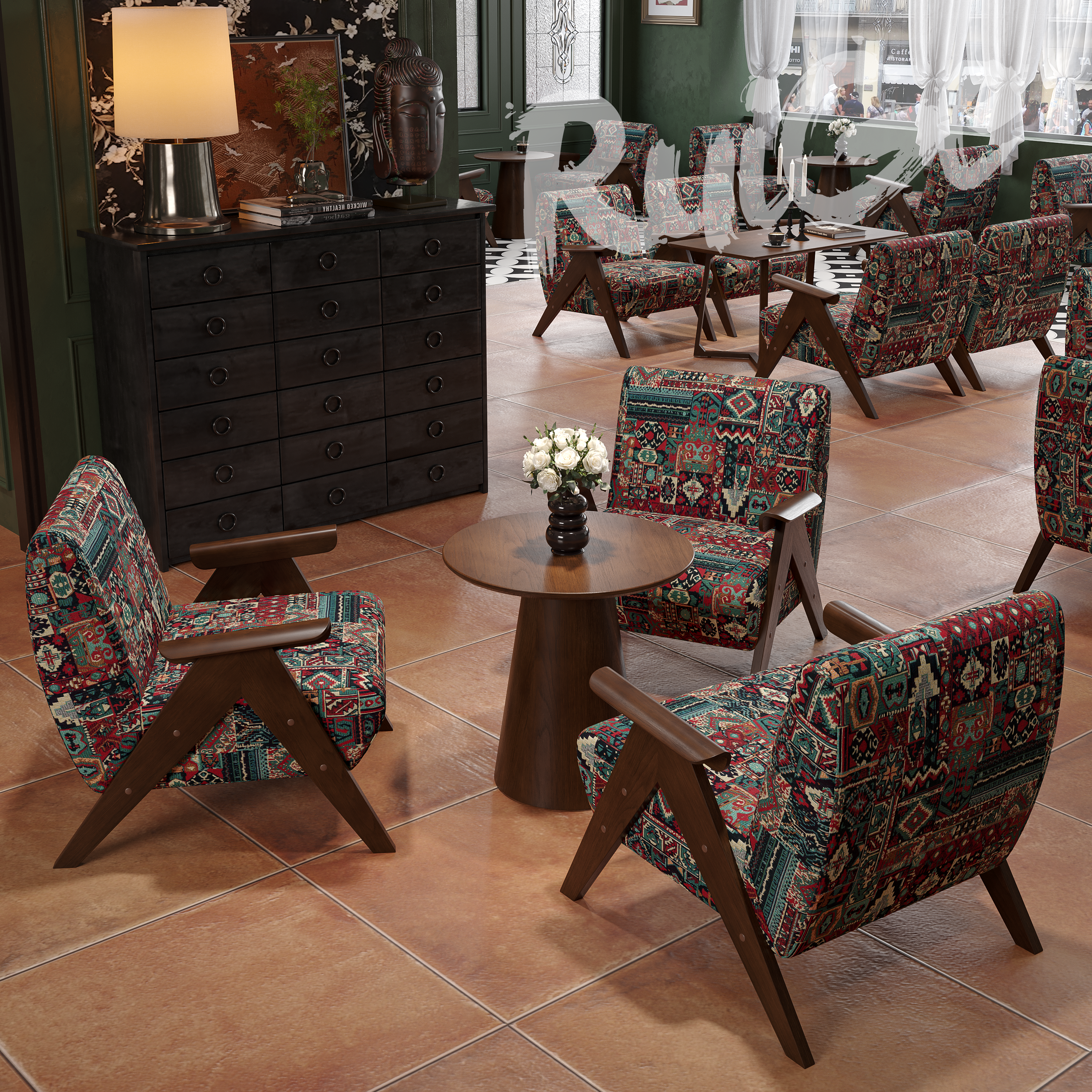 法式复古风实木咖啡厅奶茶店民宿休息区桌椅卡座洽谈接待沙发组合,淘宝优惠券,粉丝福利购,淘宝优惠卷