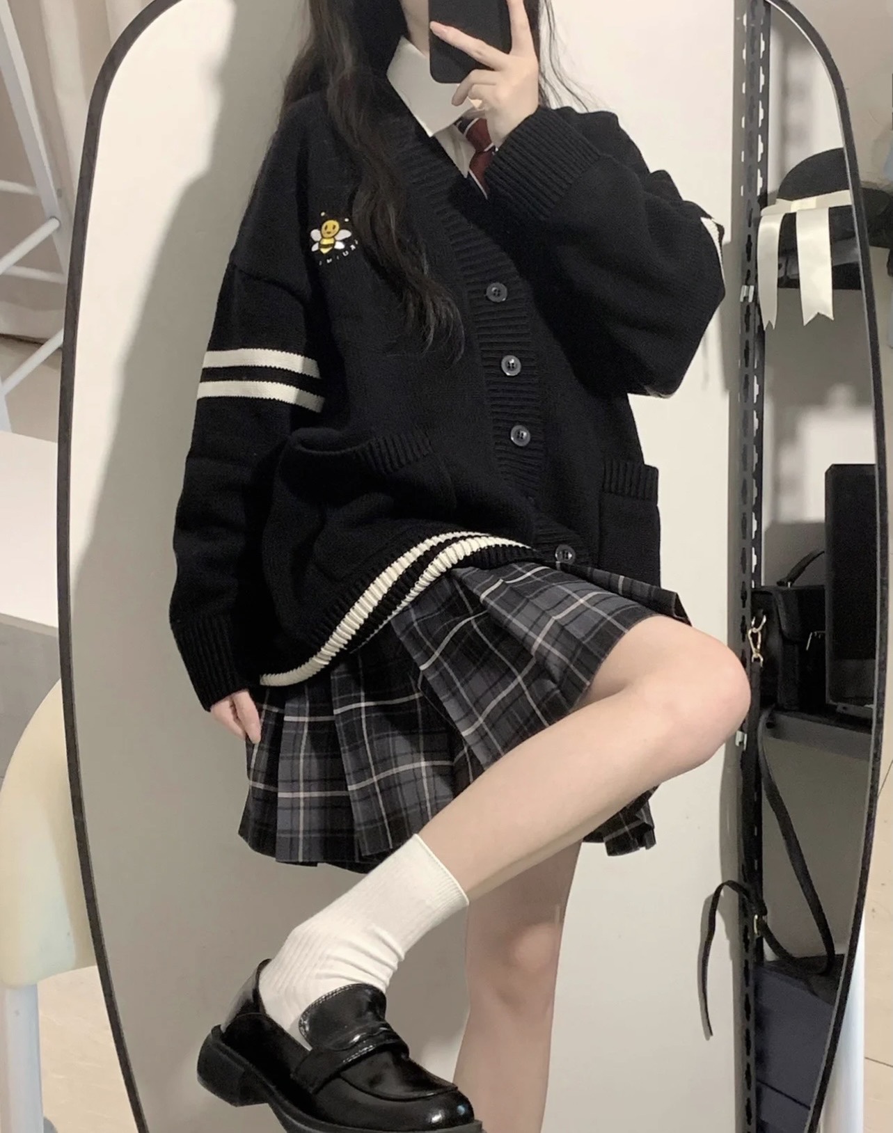 学院风JK开衫外套女秋冬日系制服毛衣套装学生校供针织衫全套校服