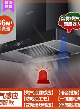油烟机家用厨房大吸力顶吸式抽油烟机壁挂式吸排烟机自动清洗