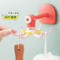 360 Degrees Rotatable Hook-Free Kitchen Pan Shovel Containing Rack Bathroom Wall-mounted Glued Hook Powerful Adhesive