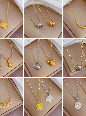 钛钢不掉色小蛮腰项链女高级小众设计网红锁骨链夏2022年新款颈链