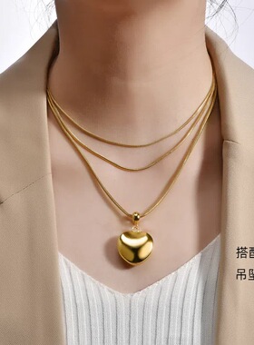 跨境钛钢项链百搭18k金素链o字链麻花链刀片链不锈钢链条diy饰品