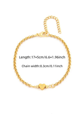 跨境热卖简约款爱心腐刻字母串珠手链A-Z大写英文首字母手链