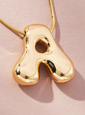 热销新型款气泡字母二十六字母项链母项链吊坠项链欧美流行