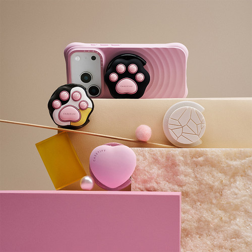 【新款上市】CASETiFY 立体气囊磁吸支架 砰砰爱心/黑糖猫爪/爱心/蝴蝶结 适用Magsafe3D磁吸手机支架通用 - 图3