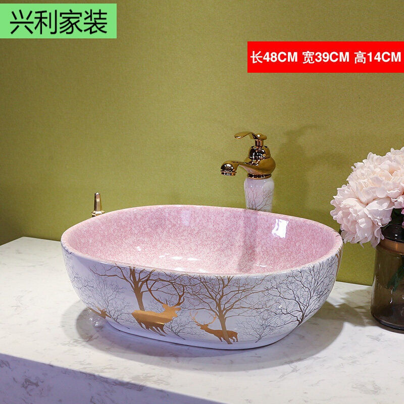 速发European style table basin wash basin ceramic art inter--图0