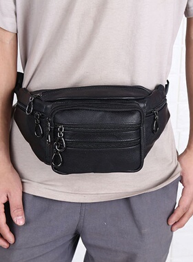 速发[Seven zipper] multi-compartment leather pocket men's ch