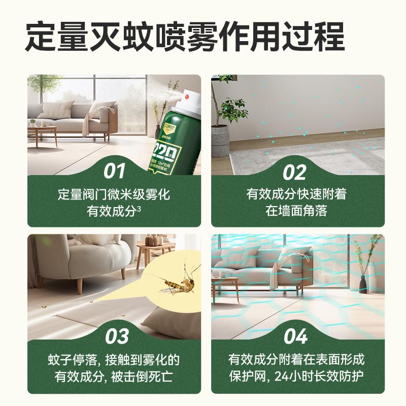 【胡可推荐】森林地带ONE PUSH灭蚊气雾剂蚊香液防蚊喷雾驱蚊母婴