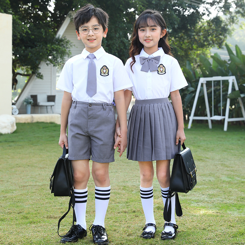 幼儿园园服夏季儿童校服套装小学生班服夏装英伦学院风毕业照服装