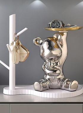 新中式摆件轻奢高档客厅放钥匙收纳托盘门口鞋柜玄关存钱罐陶瓷客