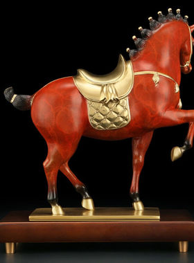 吉善堂全铜马到成功摆件工艺品家居客厅办公室装饰品商务乔迁开业