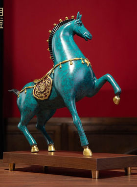 大明铜匠马上有财铜马摆件客厅玄关装饰品开业乔迁送礼新中式工艺