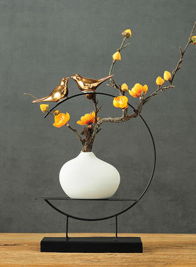 帕美居创意家居装饰品新中式鹿花瓶摆件电视柜酒柜摆设客厅书房玄