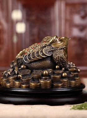 上善若水全铜金蟾摆件三足蟾蜍客厅玄关办公室家居店铺开业礼品三