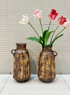复古做旧陶瓷花瓶样板房民宿插花装饰品现代简约客厅创意水培摆件