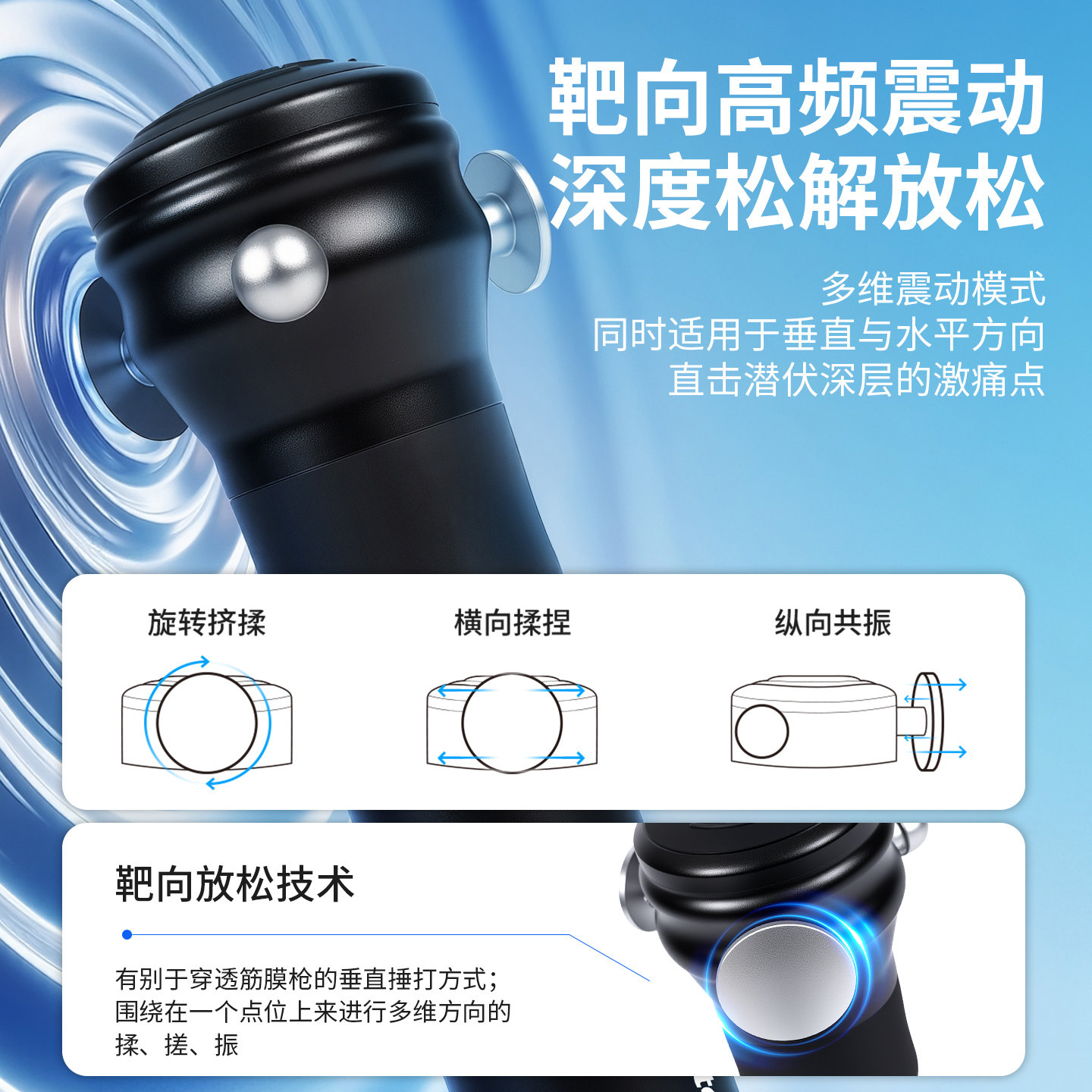 RRT筋膜松解枪专业深层肌肉颈膜放松按摩工具高频三维运动松懈仪,淘宝优惠券,粉丝福利购,淘宝优惠卷