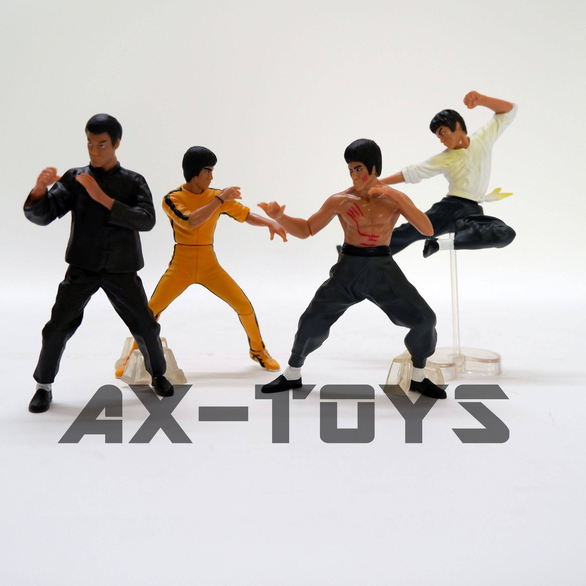 礼物手办 4款李小龙手办公仔 模型装饰人偶 摆件 玩具 功夫