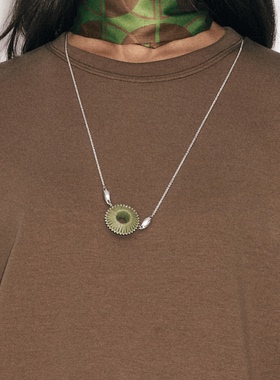 CREMAISH陀螺绕皮项链