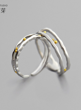 【花芽原创】相濡以沫纯银戒指