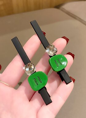 韩版绿色字母发卡刘海碎发夹