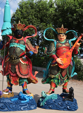 树脂古彩四大天王佛像神像