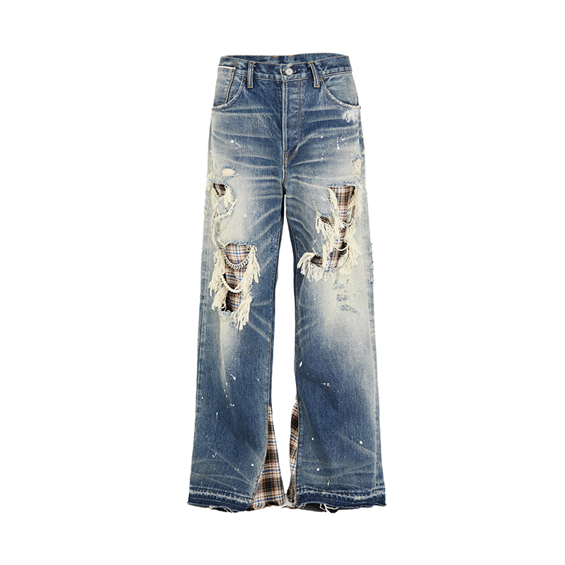 GLACIERBOY 2023A/W PATCHWORK WASHED CHAIN JEANS - 图3