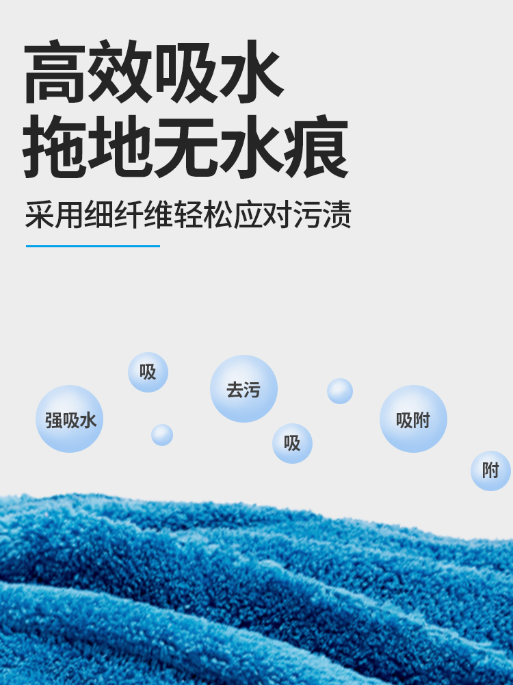 日本老式拖把家用一拖净吸水拖布毛巾布条墩布2022新款珊瑚绒地拖 - 图2