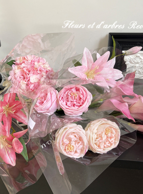 轻奢高级感焦边玫瑰仿真花假花