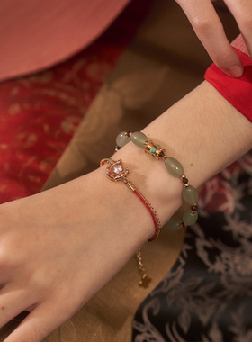 Oups!马年红色编织马蹄吉祥手链