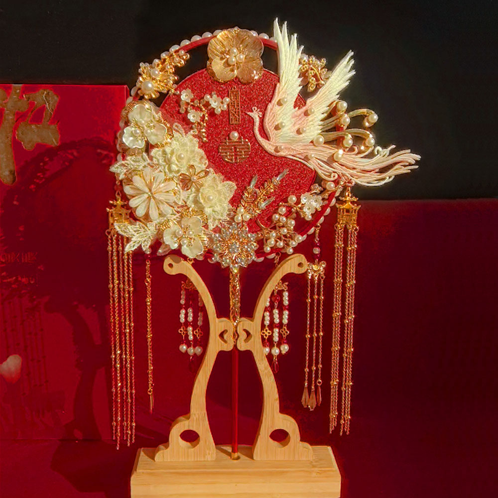 新娘团扇diy材料包手工喜扇中式成品婚礼双面高级结婚送新人礼物,淘宝优惠券,粉丝福利购,淘宝优惠卷