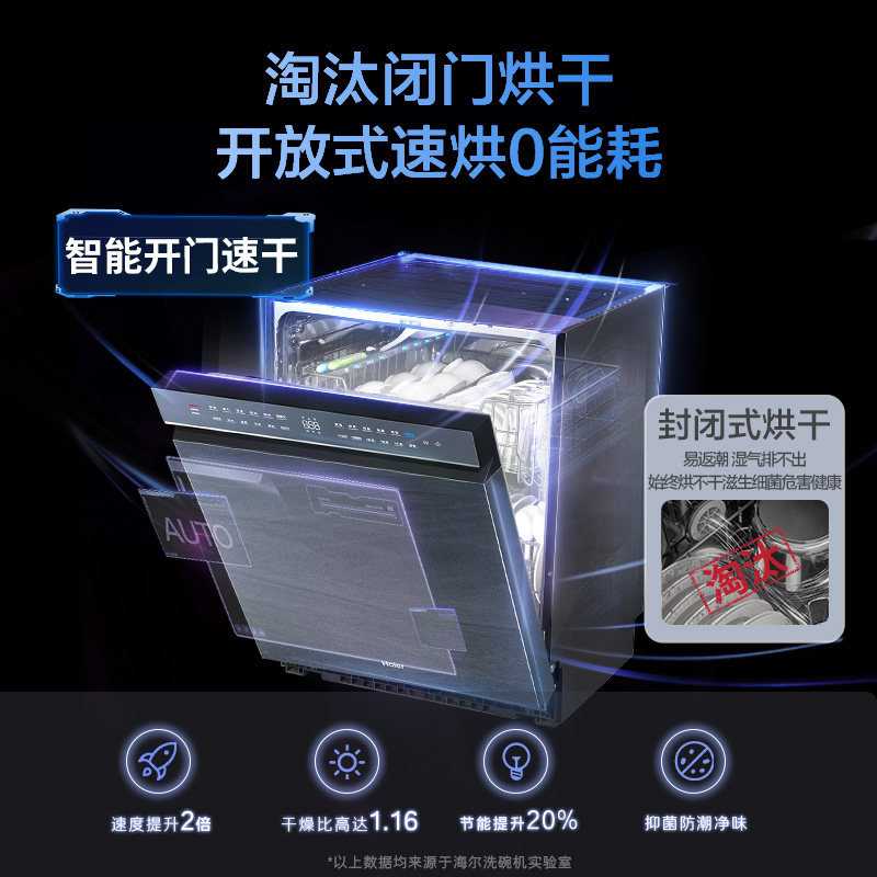海尔嵌入式双面洗w50家用洗碗机 海尔洗碗机洗碗机