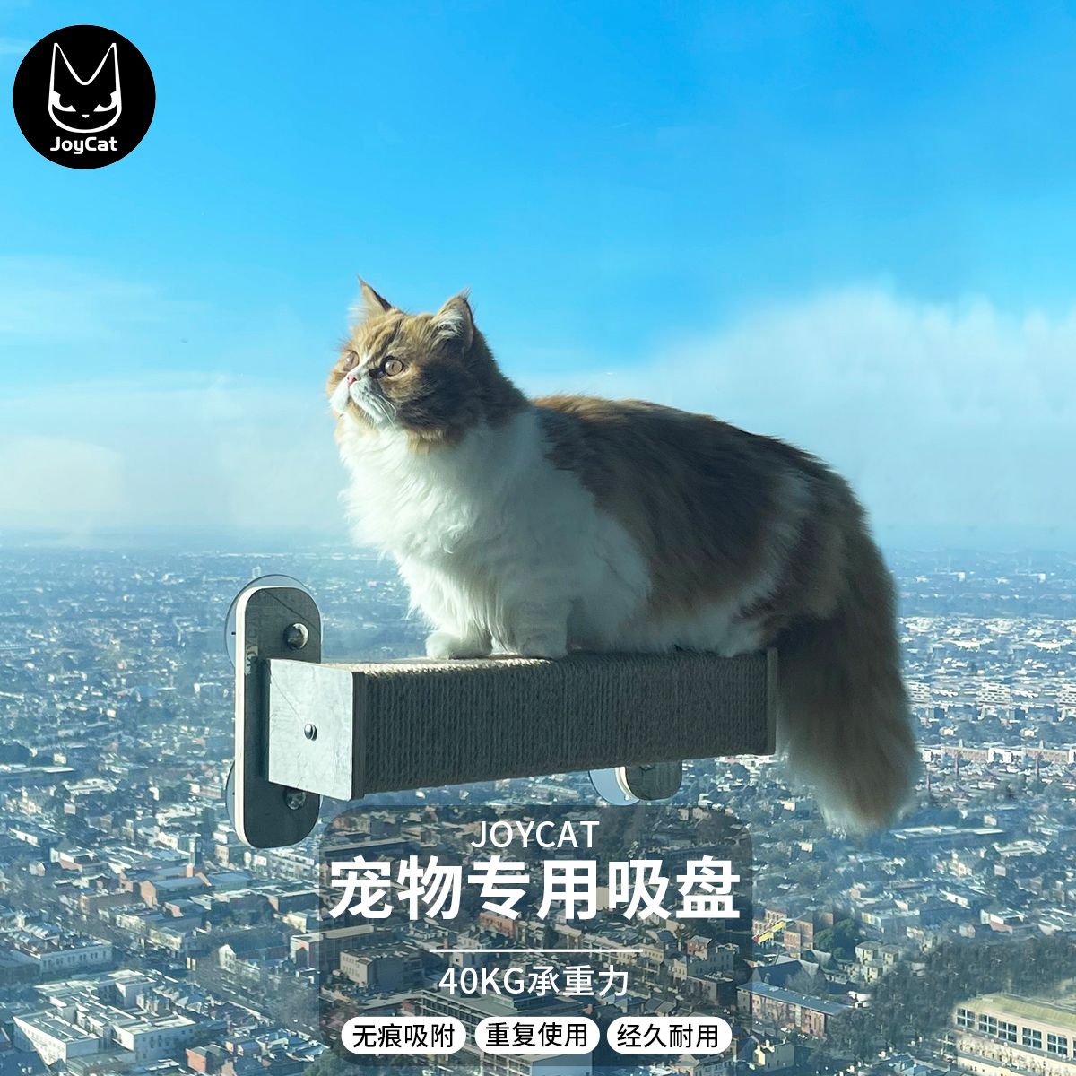 JoyCat天空猫墙吸盘玻璃太空舱猫爬架免打孔透明猫窝吊床宠物用品 - 图2