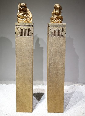 厂家直销十二生肖仿石中式拴马桩