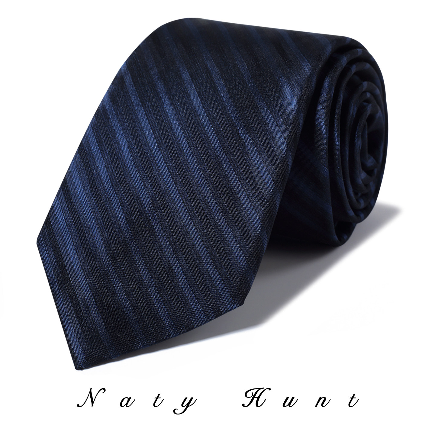Natyhunt深蓝条纹桑蚕丝领带轻奢商务正装衬衫领带礼盒男,淘宝优惠券,粉丝福利购,淘宝优惠卷