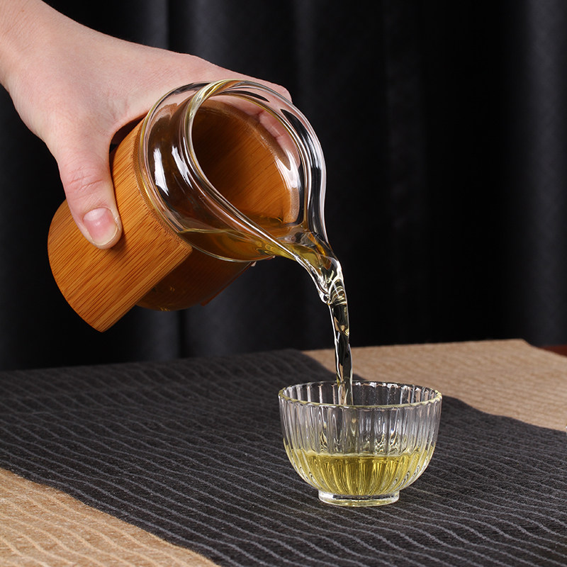 台湾玻璃茶海鹰嘴北欧风格公道杯竹筒围裙公杯高硼硅无把茶盅,淘宝优惠券,粉丝福利购,淘宝优惠卷