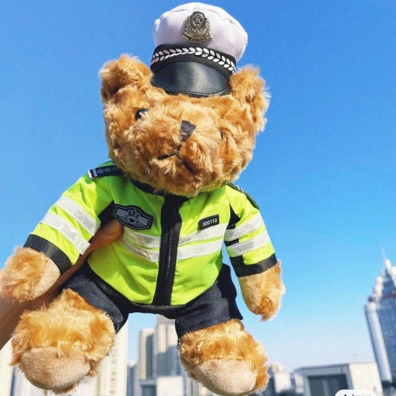警察小熊交巡警小熊玩偶小号警官正版公仔毛绒玩具娃娃生日礼物女,淘宝优惠券,粉丝福利购,淘宝优惠卷