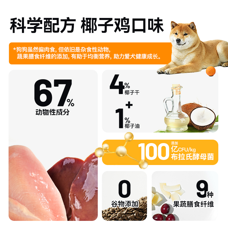 小胖爪狗粮小型犬粮冻干多拼狗粮椰子鸡口味幼犬成犬膳食营养狗粮
