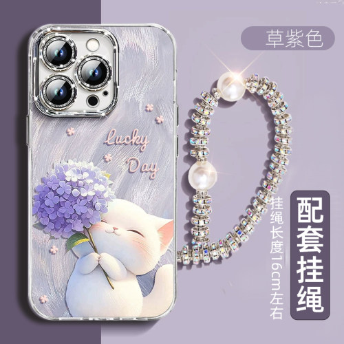 捧花猫咪适用OPPOfindx9pro/x8ultra手机壳7新款a6pro镜头全包a3x活力版58保护套reno15/14/13/12真我realme - 图1